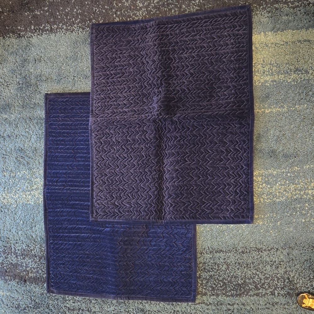 Blue velvet pillow covers